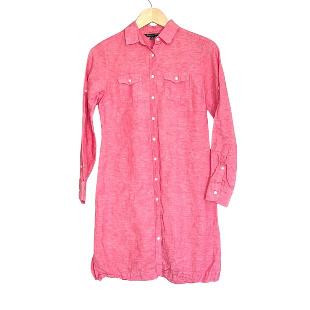 Brooks Brothers Button Front Linen Blend Dress size 4